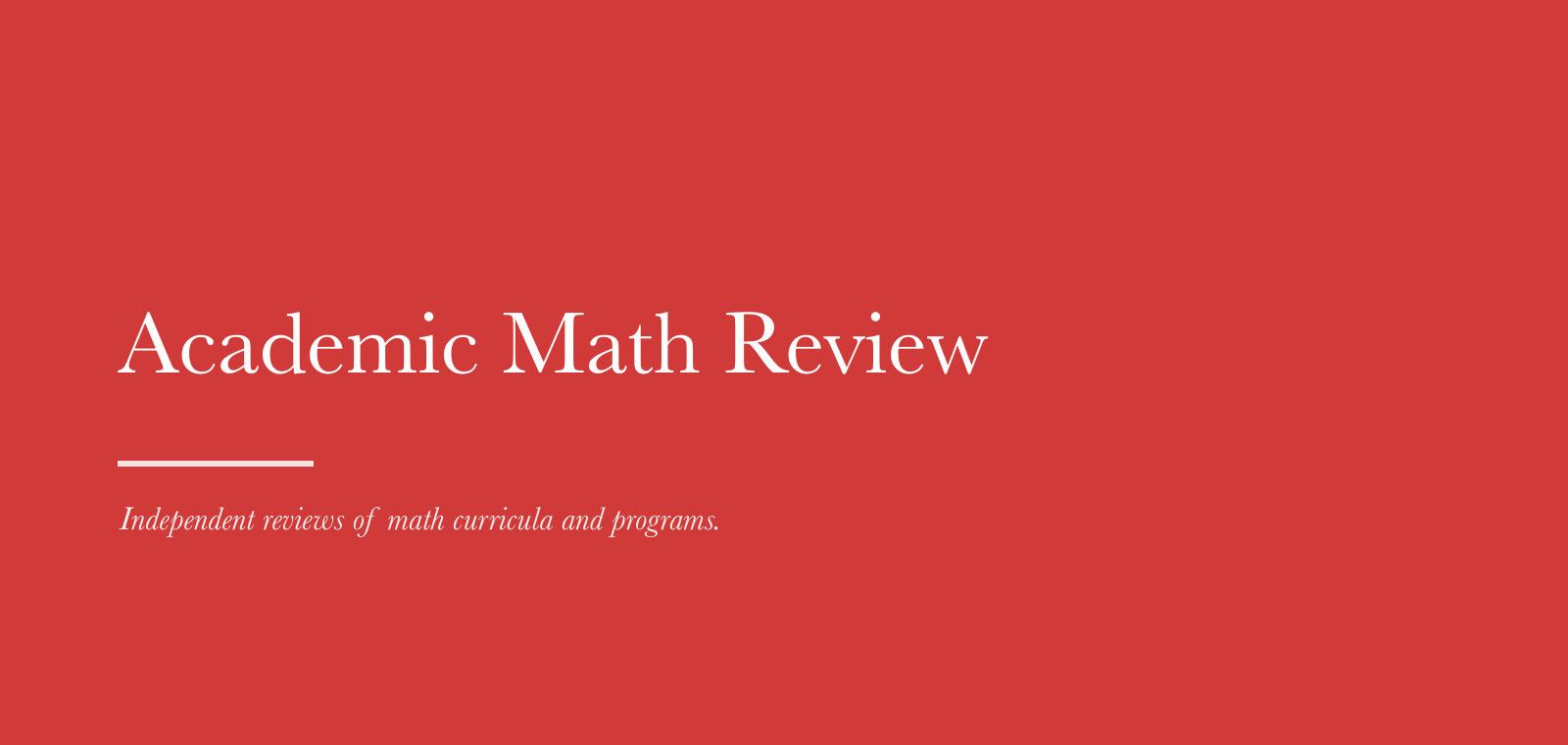 Academic Math Review — independent math curriculum reviews
